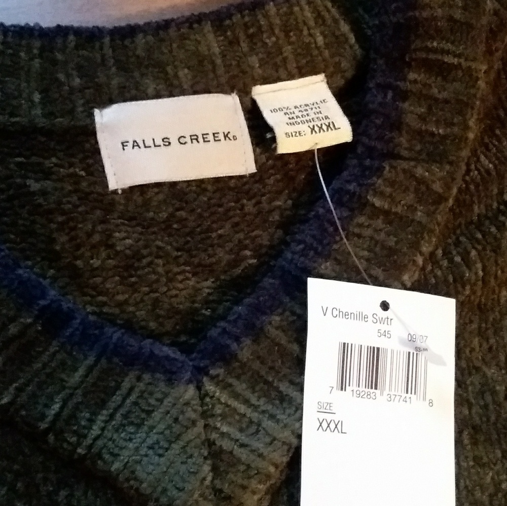 NWT Falls Creek Striped V Neck Chenille Sweater - Picture 8 of 8